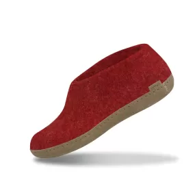 Shoe with leather sole - Red