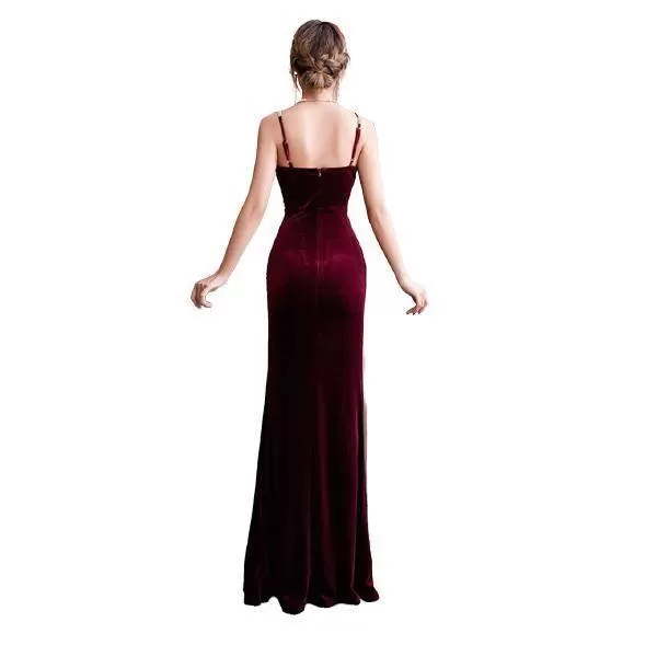 Side Cut Long Gown Western Dress For Women