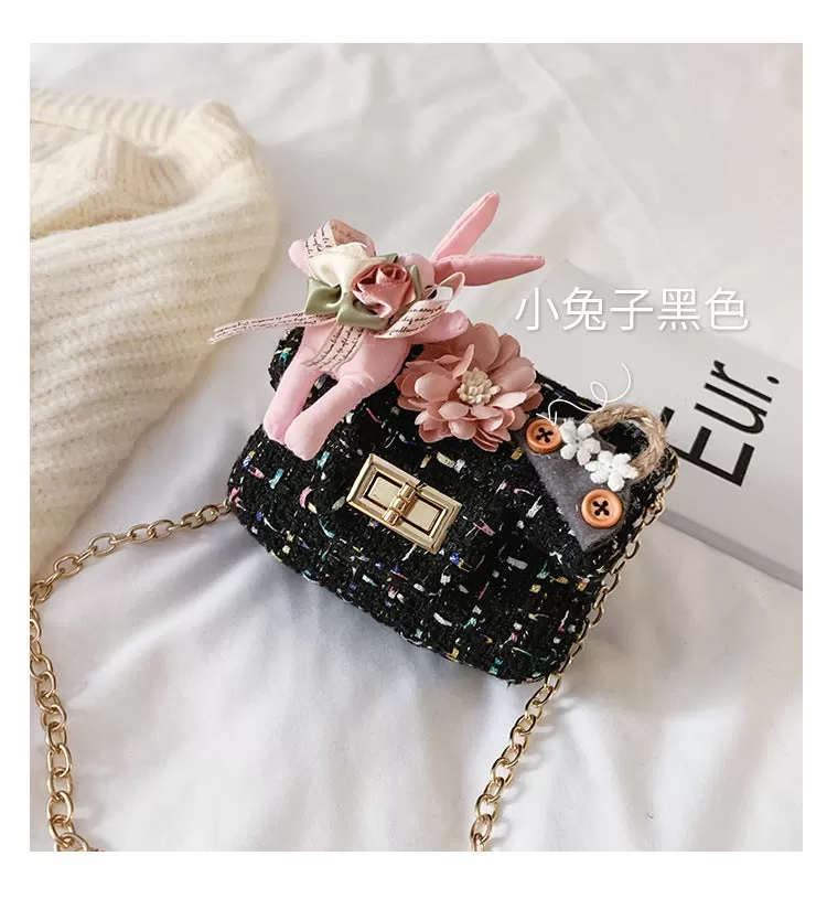 Single Shoulder Bag with Korean Accessories, Zero Wallet, Girls' Cross Body Bag