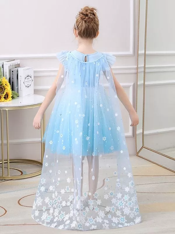 Sky Blue Aline Princess Flower Girl Dresses Jewel Neck Lace Sleeveless Short Dress Kids Social Party Dresses