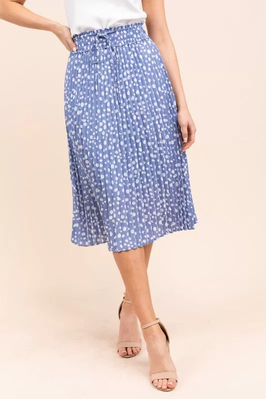 Spotted in Spring Midi Skirt in Blue