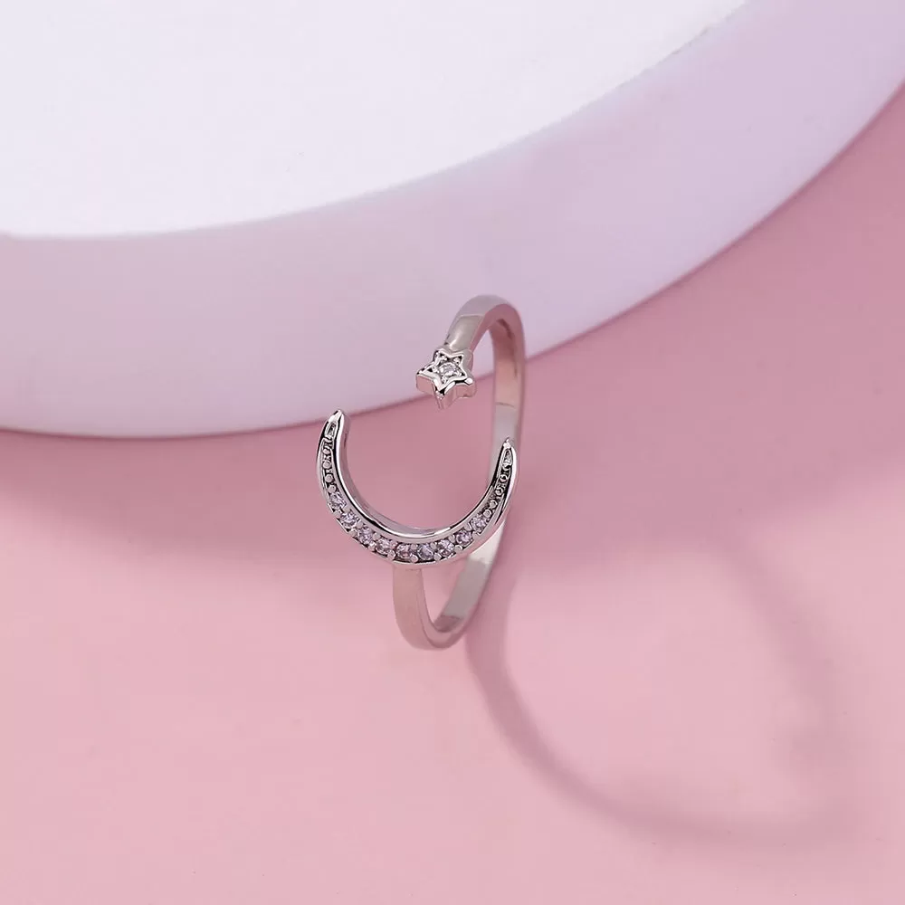 Star & Moon Open Ended Ring