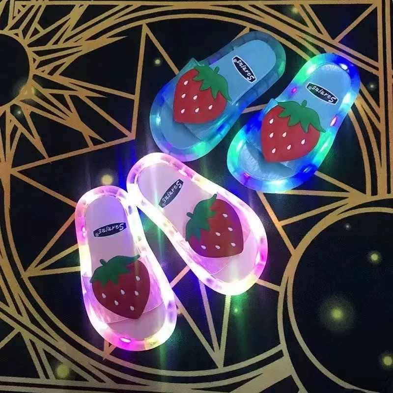 Summer Kawaii Strawberry Glowing Slippers