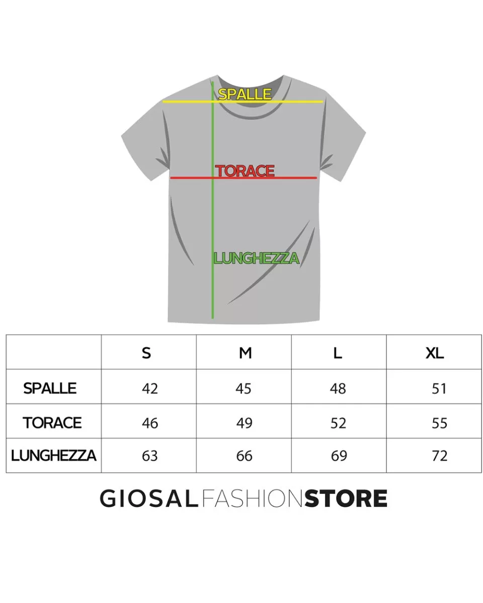 T-shirt Uomo Manica Corta Tinta Unita Gialla Girocollo Basic Casual GIOSAL