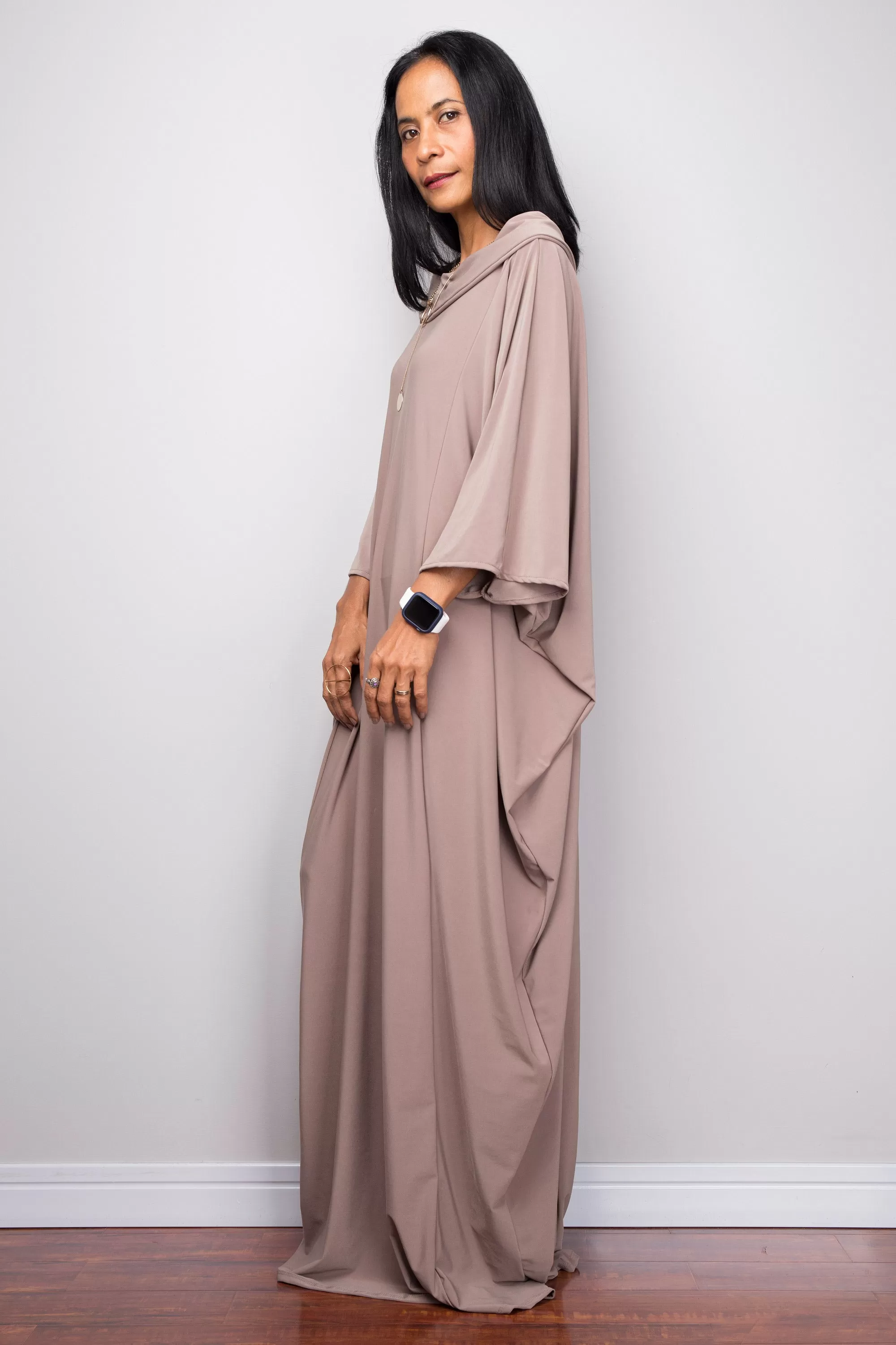 Taupe Modest Kaftan Dress