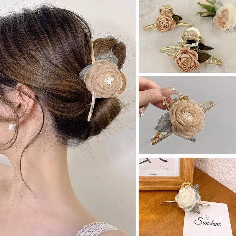 Temperament Champagne Flower Hair Claws