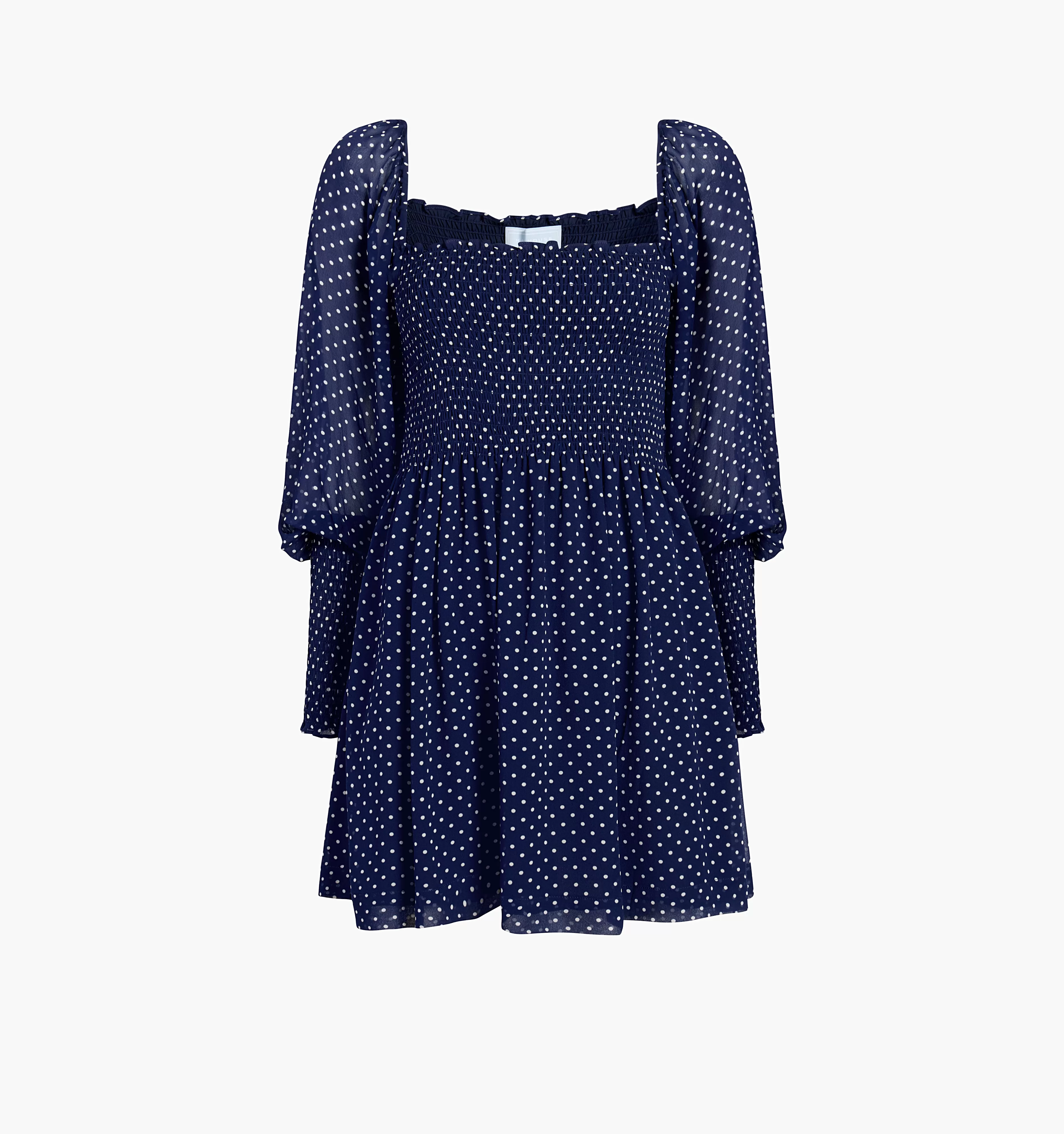 The Grace Mini Nap Dress - Navy Polka Dot Georgette