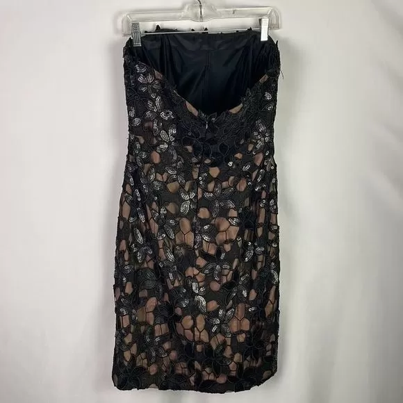 Theia BlackSequin Floral Dress