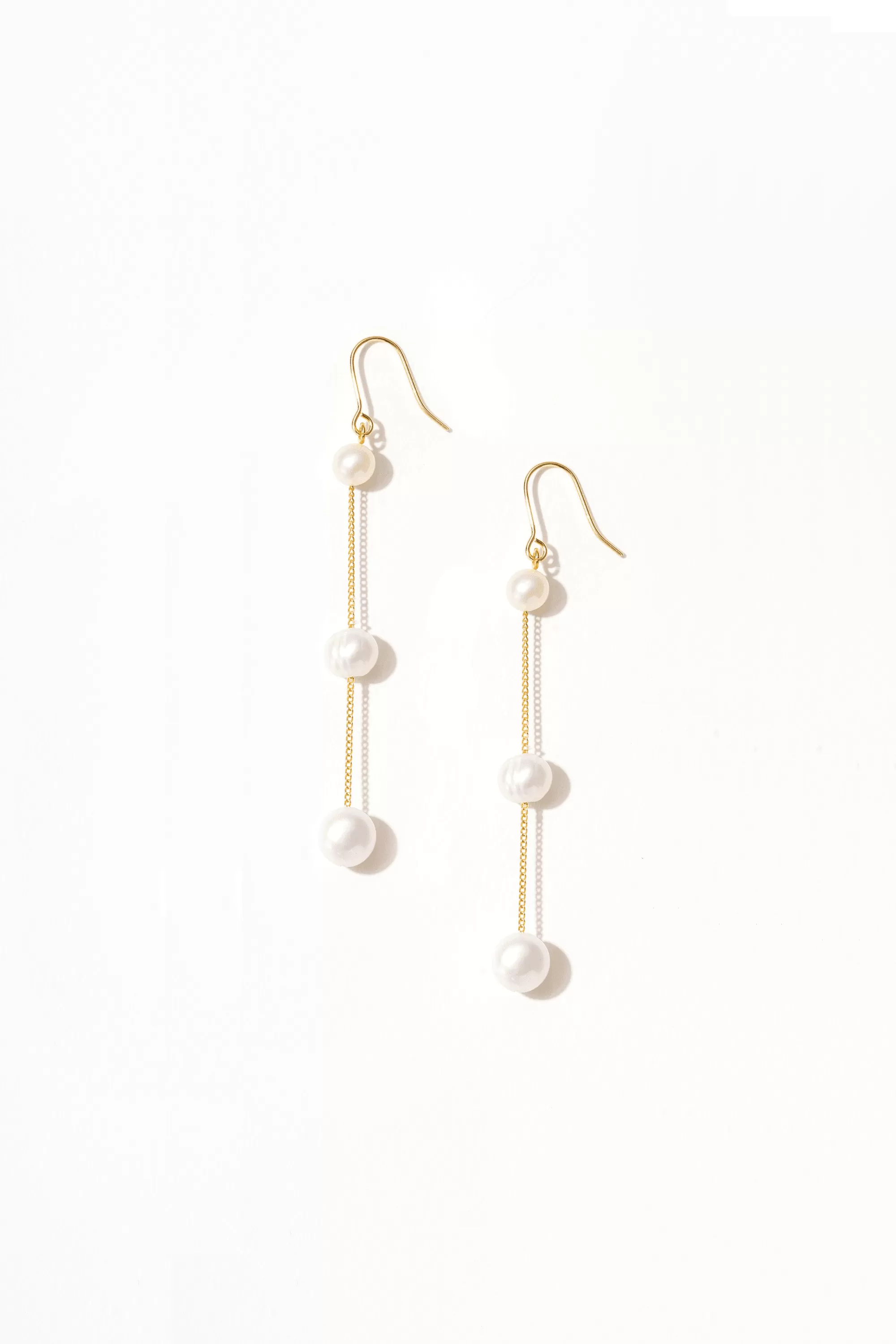 Tiered Pearl Drop Shoulder Duster Earrings