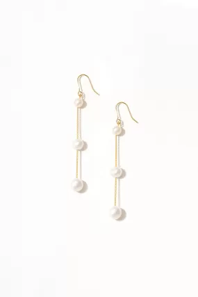 Tiered Pearl Drop Shoulder Duster Earrings