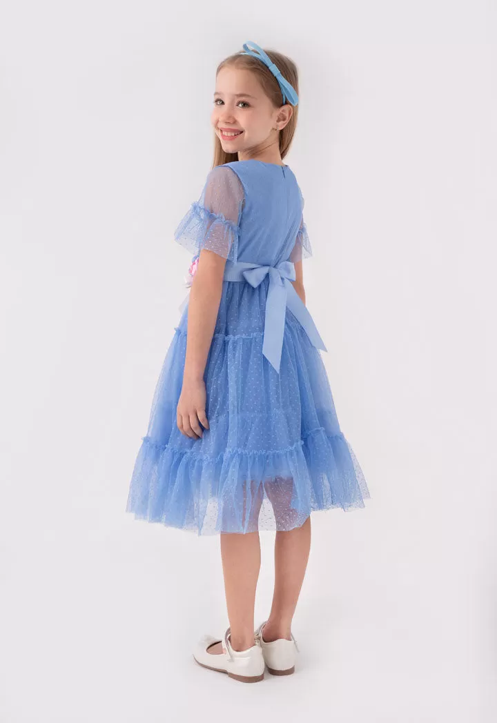 Tulle Overlay A-Line Dress