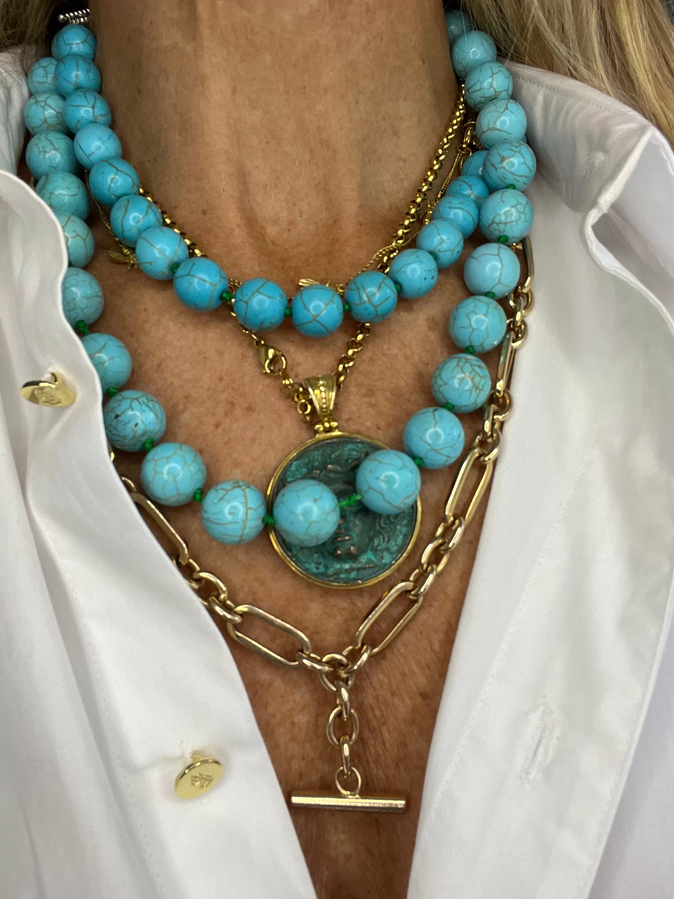 Turquoise Bead Necklace | Joy