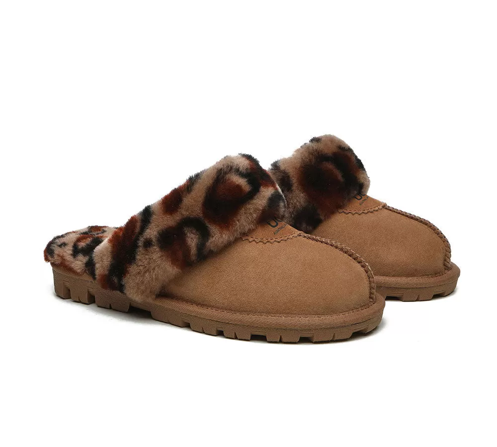 UGG Australian Shepherd Ugg Slippers Double Face Sheepskin Women Leopard Print Slipper