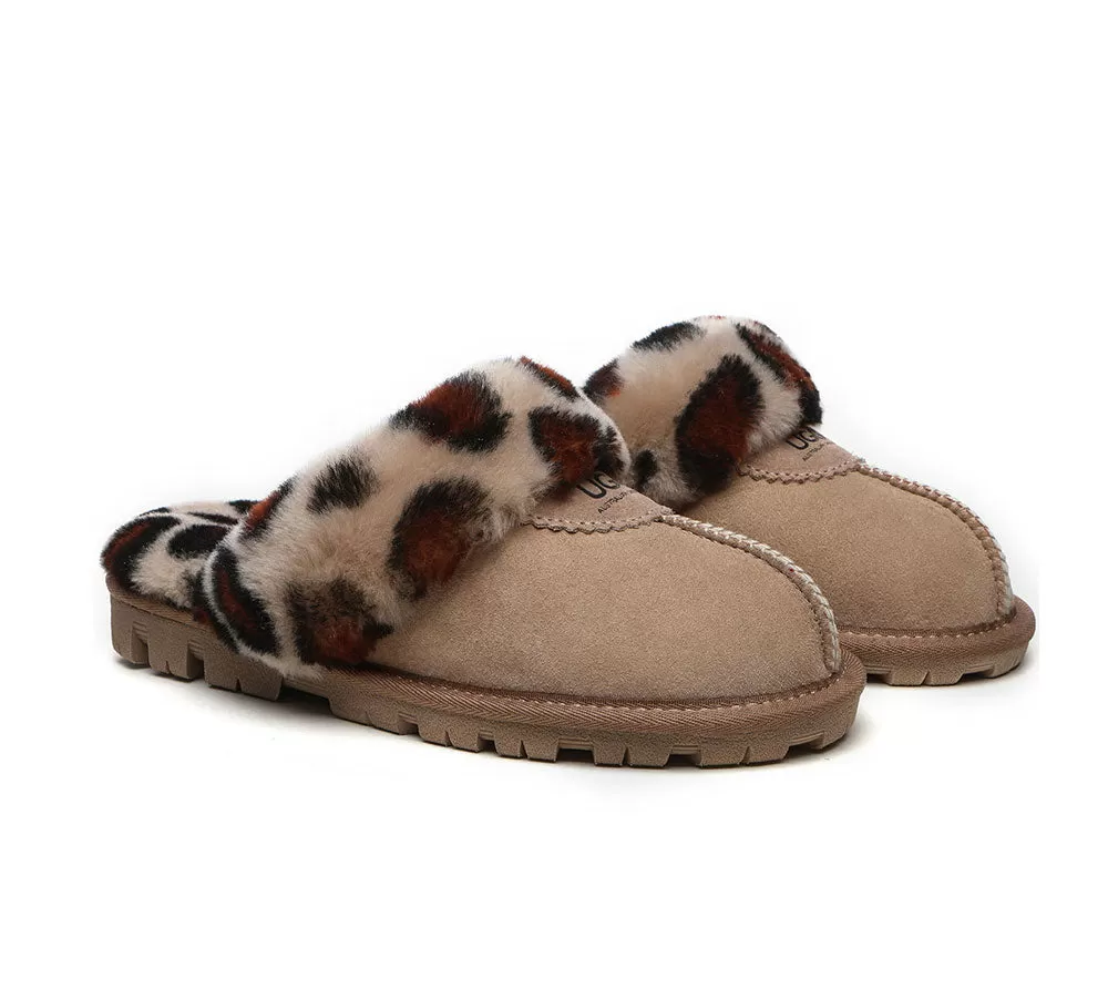 UGG Australian Shepherd Ugg Slippers Double Face Sheepskin Women Leopard Print Slipper