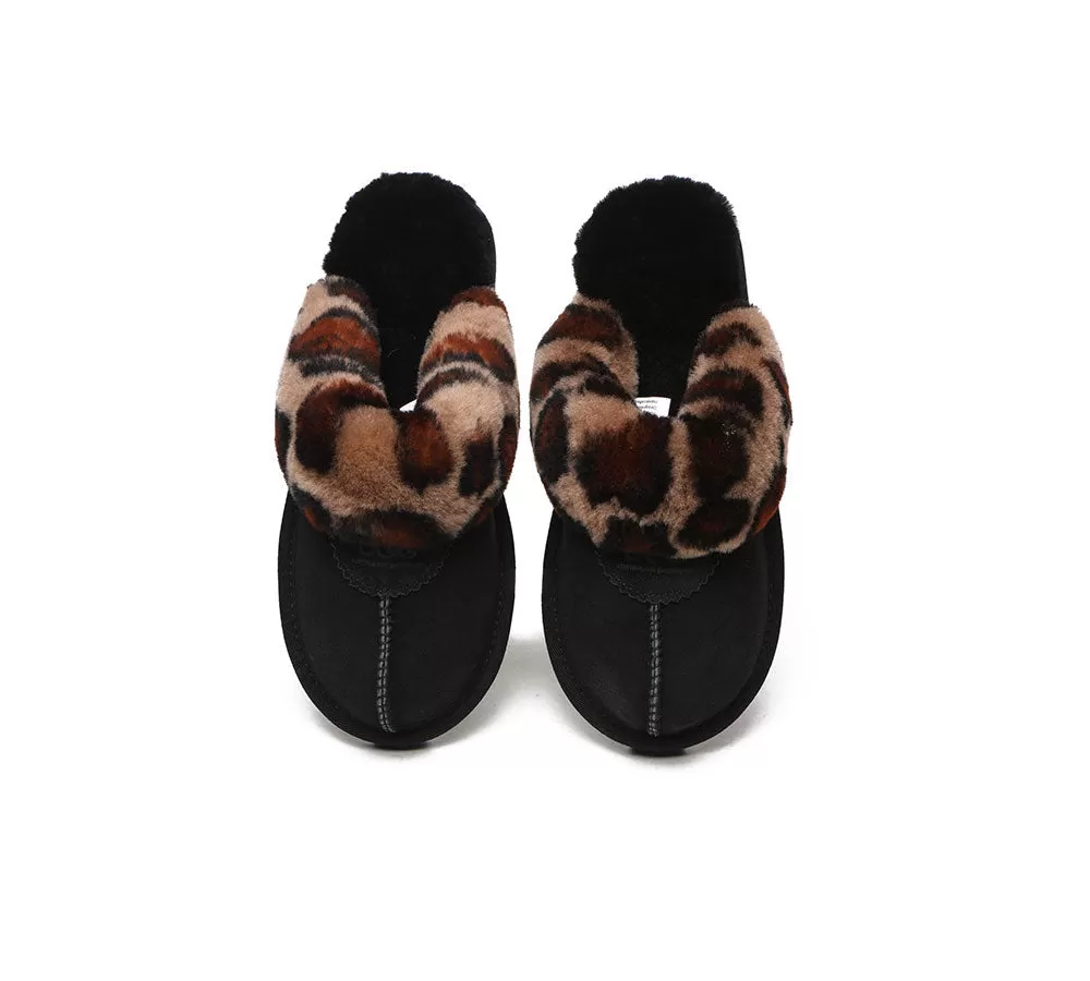 UGG Australian Shepherd Ugg Slippers Double Face Sheepskin Women Leopard Print Slipper