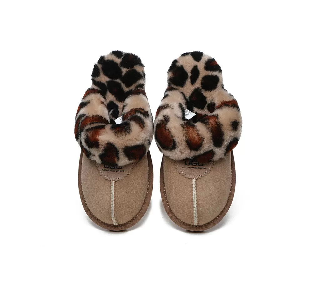 UGG Australian Shepherd Ugg Slippers Double Face Sheepskin Women Leopard Print Slipper