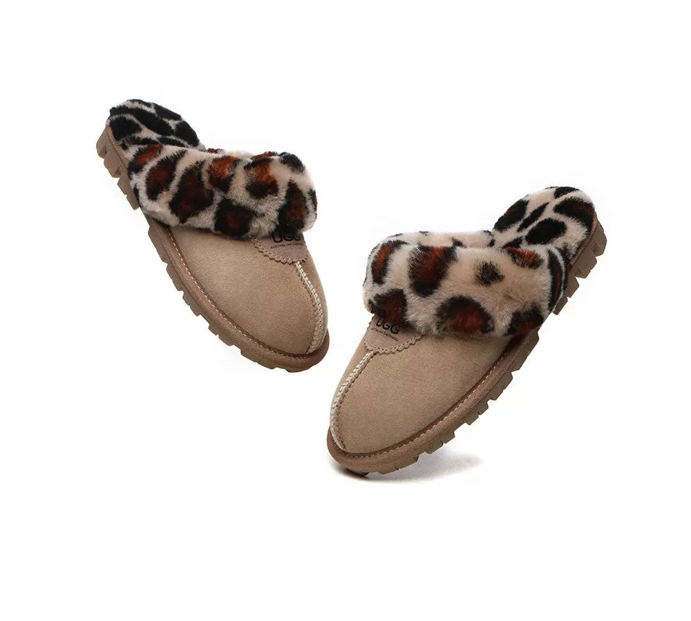 UGG Australian Shepherd Ugg Slippers Double Face Sheepskin Women Leopard Print Slipper