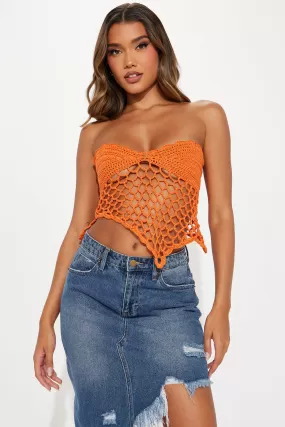 Under The Sea Crochet Top - Orange