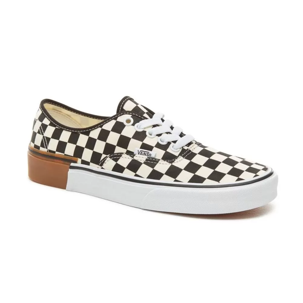 VANS Gum Block Authentic Trainers - Gum Block Checkerboard - Black White