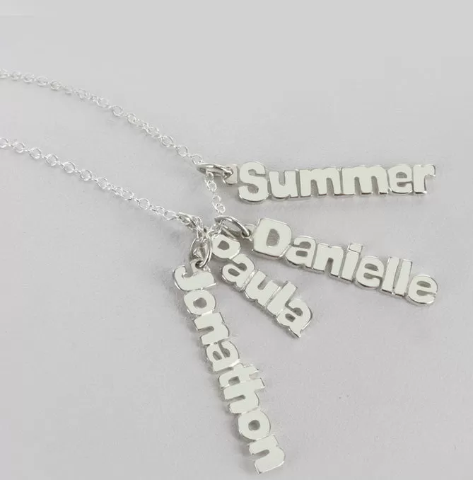 Vertical Mini Nameplate Necklace