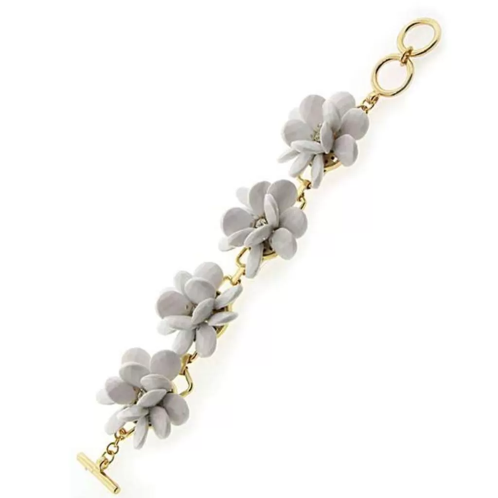 White Flower Statement Bracelet