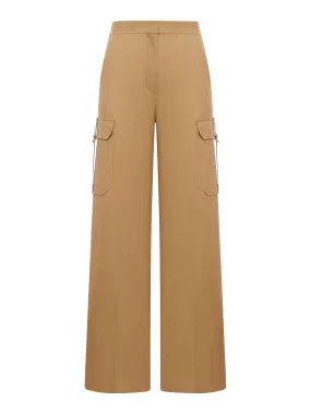 Wide trousers in stretch satin