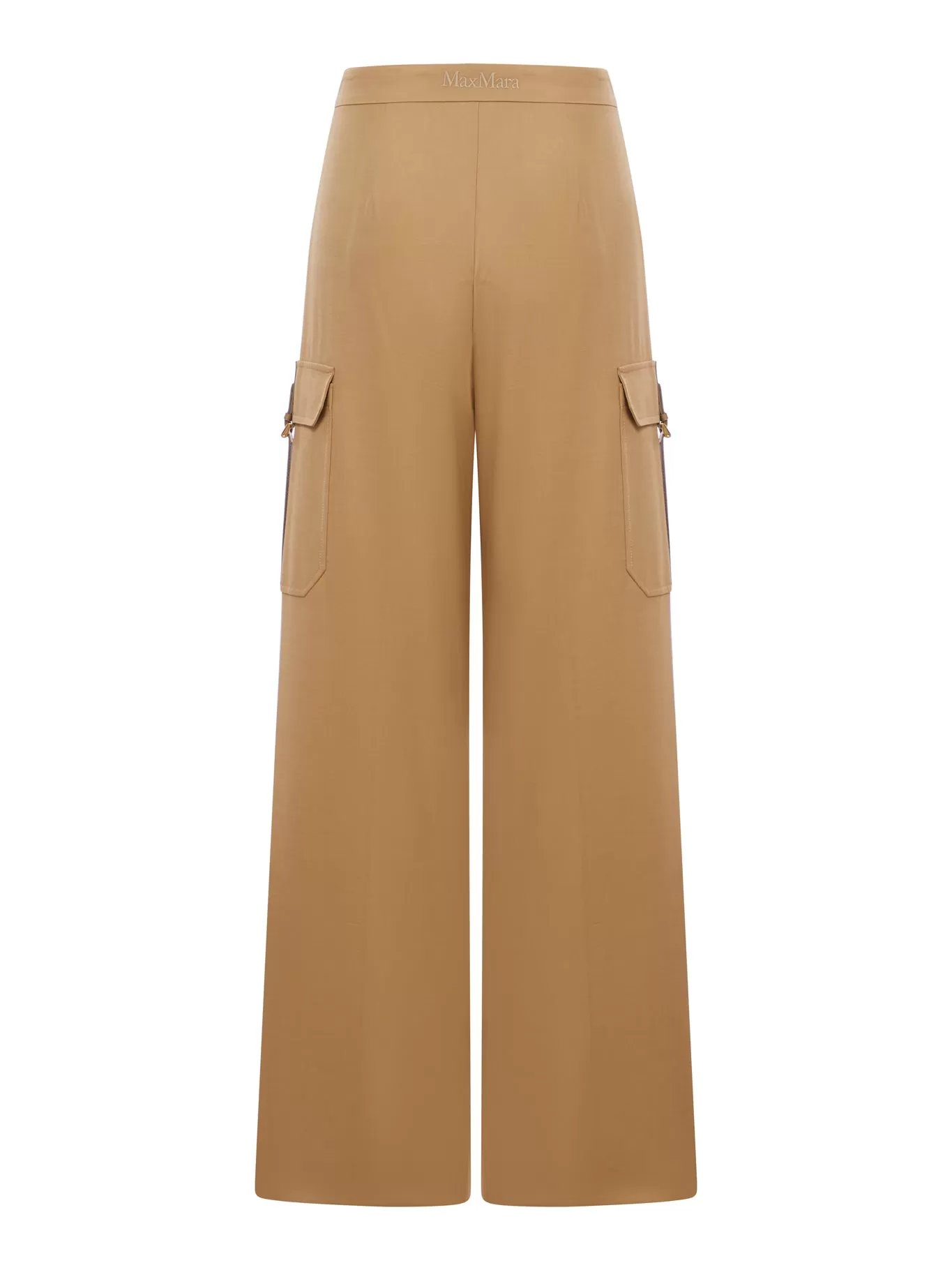 Wide trousers in stretch satin