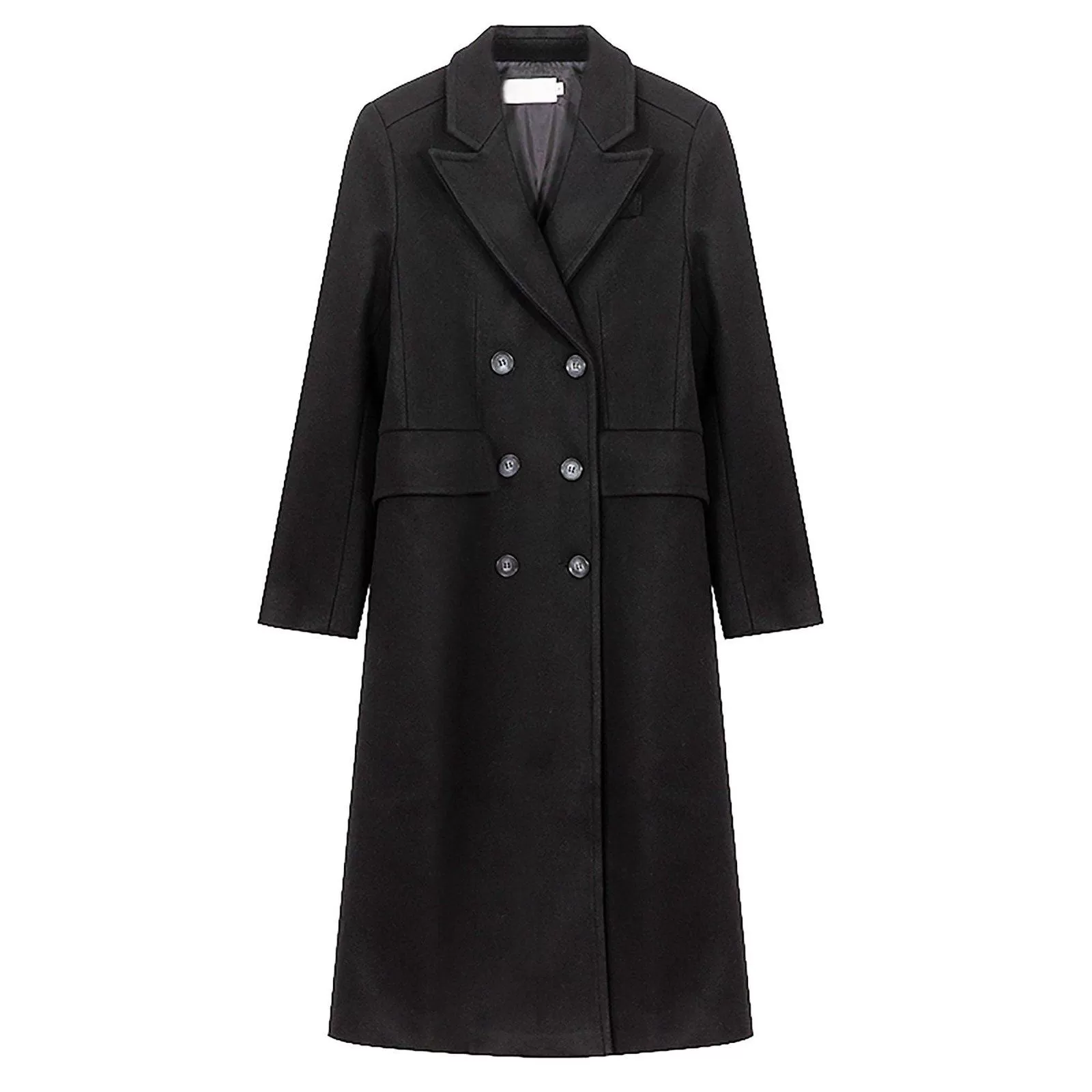 Women Black Wool Long Coat,Double Breasted Coat,Oversize Wool Coat,Black Long Maxi Coat,Winter Coat Women,Thicken Woolen Coat,Women Overcoat