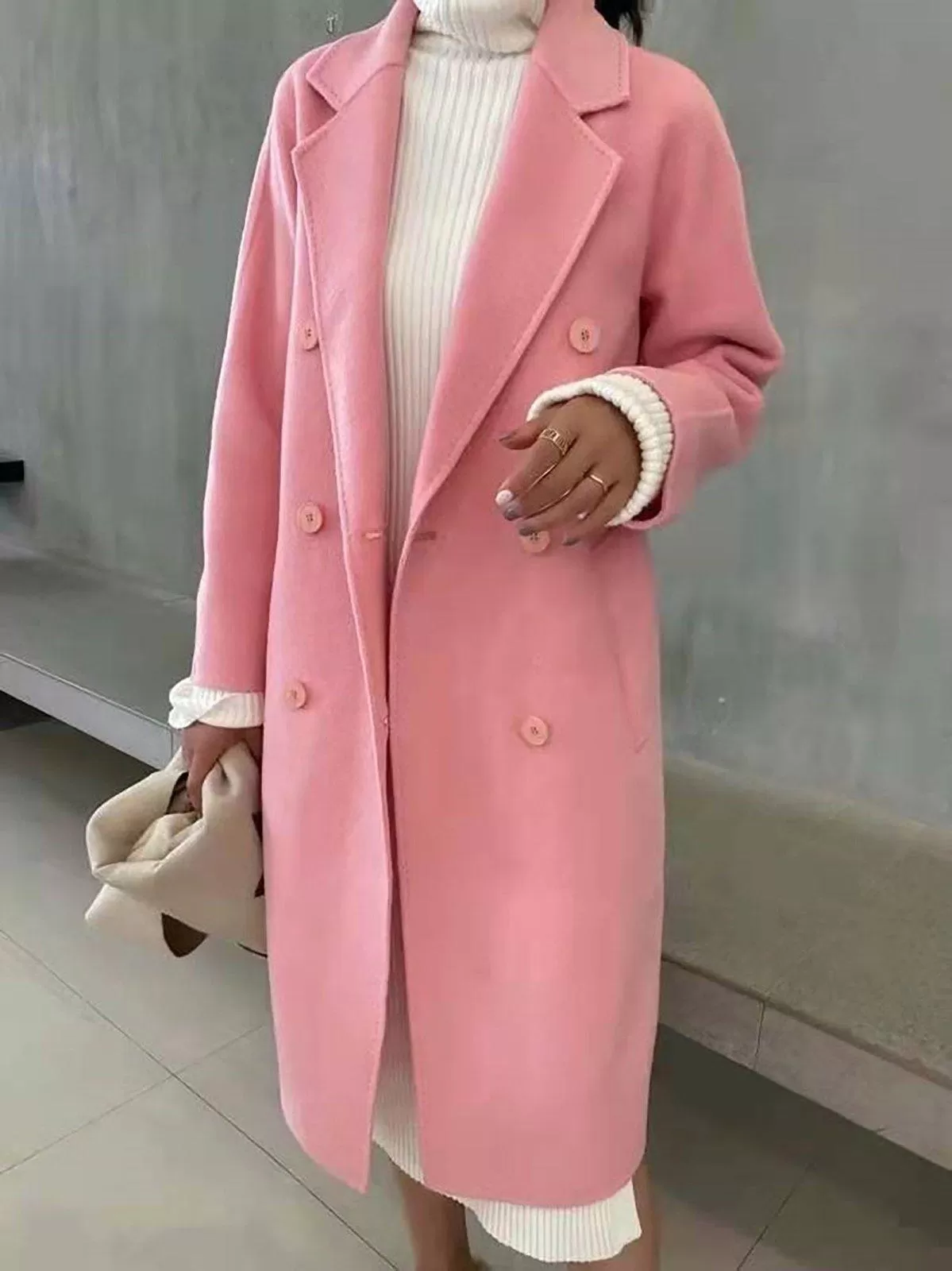 Women Double Faced Wool Overcoat,Camel Wool long coat,Oversize Wool Coat,Wrap Wool Coat,Warm Winter Coat,Cashmere Coat,Grey Long Woolen Coat