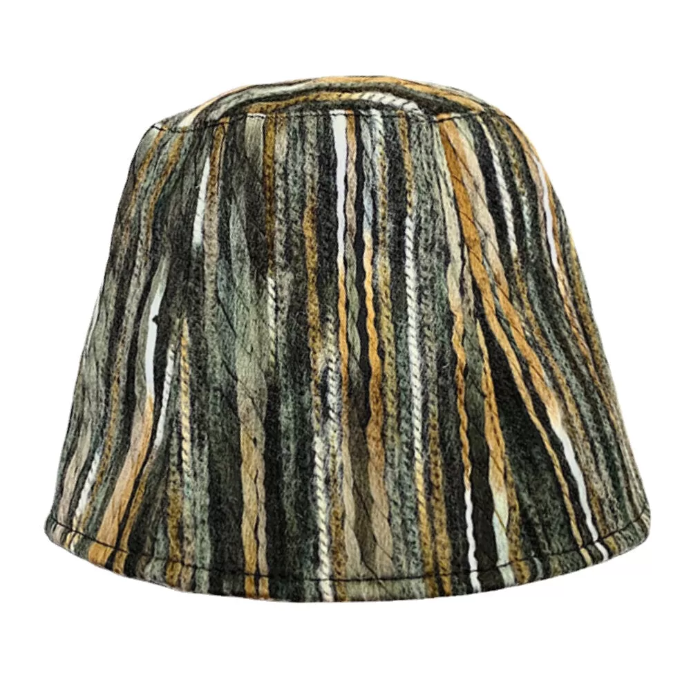 Women Woolen Mixed Color Personality Street Trend Colorful Bucket Hat