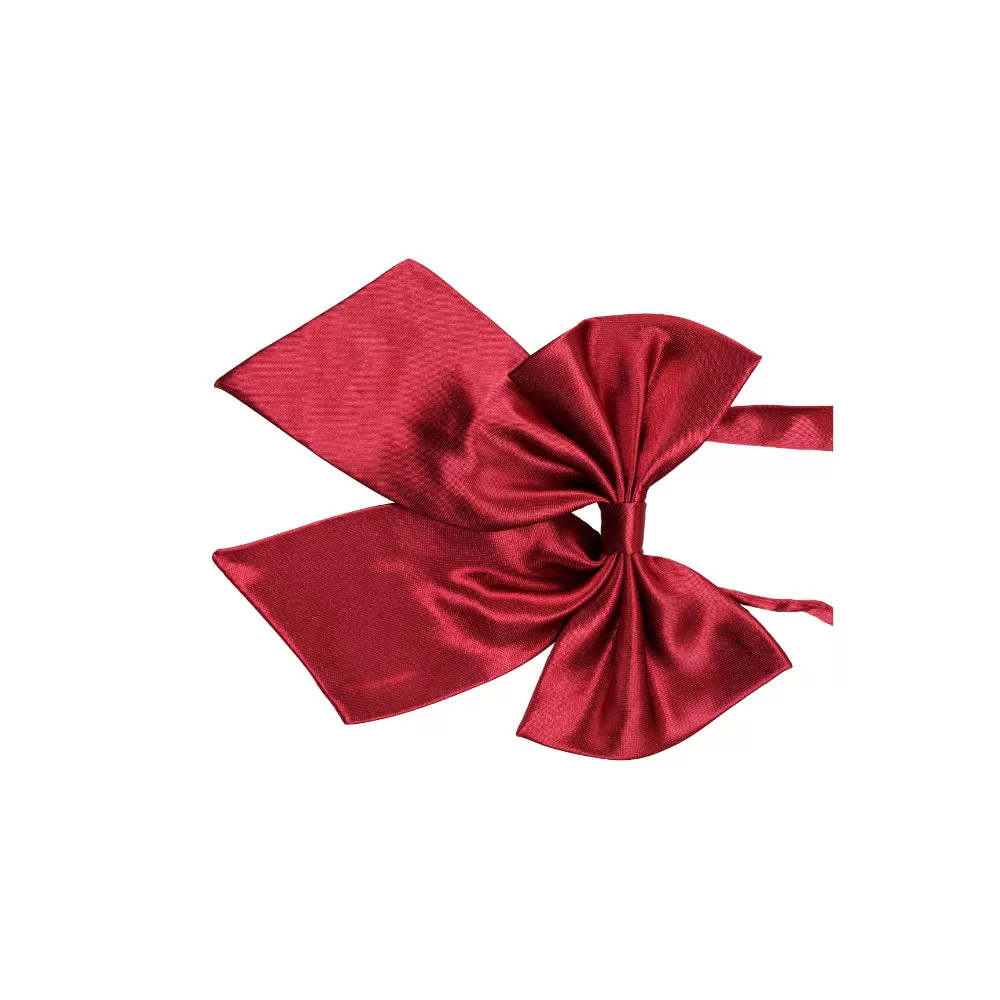 Womens Plain Maroon Shirt Collar Bow Tie