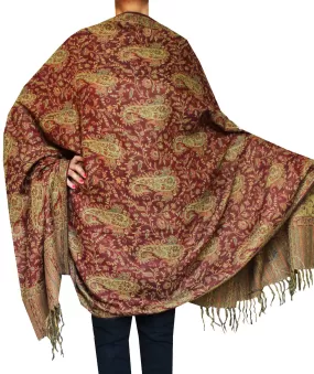 Women's Wool Shawl Scarves Paisley Indian Clothing (82 x 42 inches)