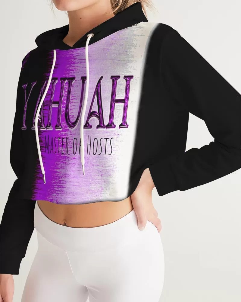 Yahuah-Master of Hosts 01-02 Ladies Designer Cropped Pullover Hoodie