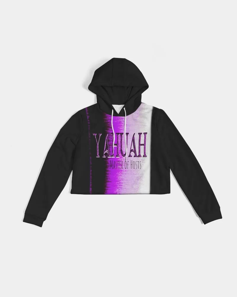 Yahuah-Master of Hosts 01-02 Ladies Designer Cropped Pullover Hoodie