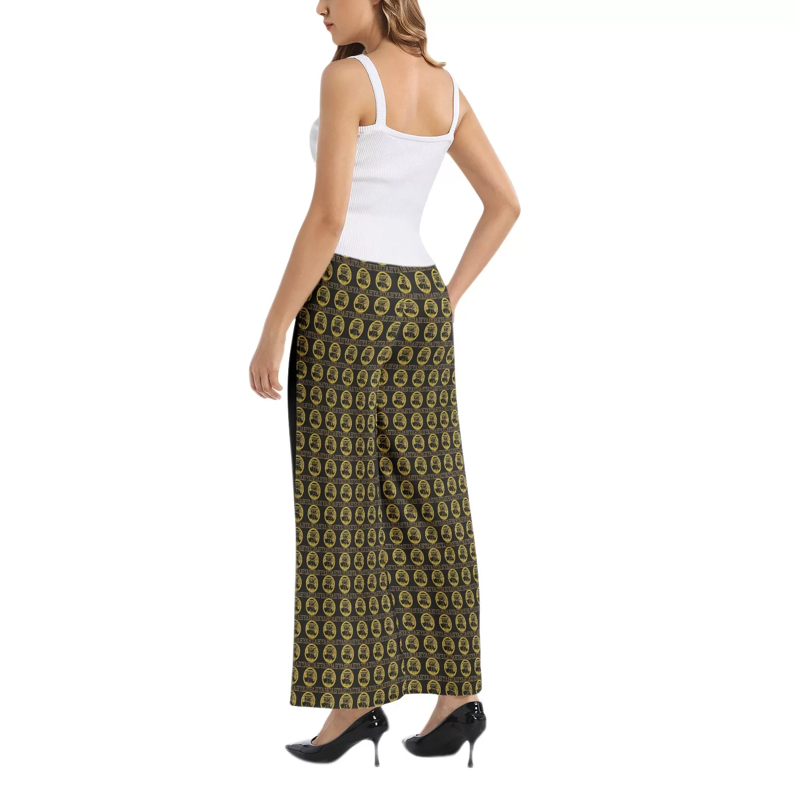 Yahuah-Tree of Life 02-03 Elect Designer Elastic Waist Wide Leg Pants