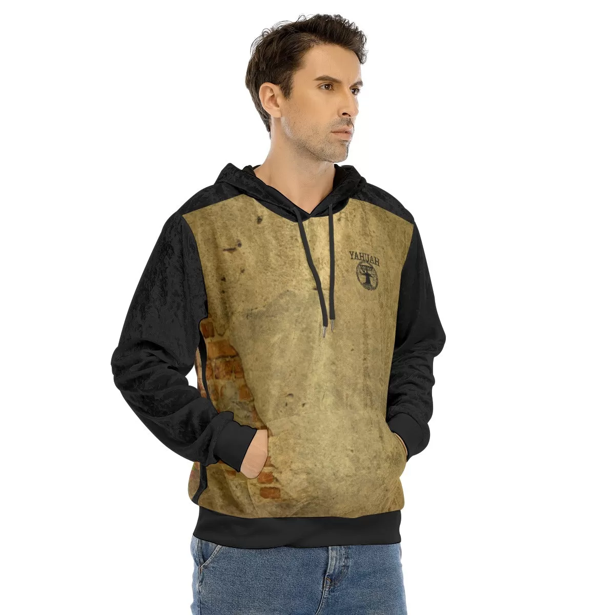 Yahuah-Tree of Life 02-05 STREETZ Men's Designer Velvet Pullover Hoodie