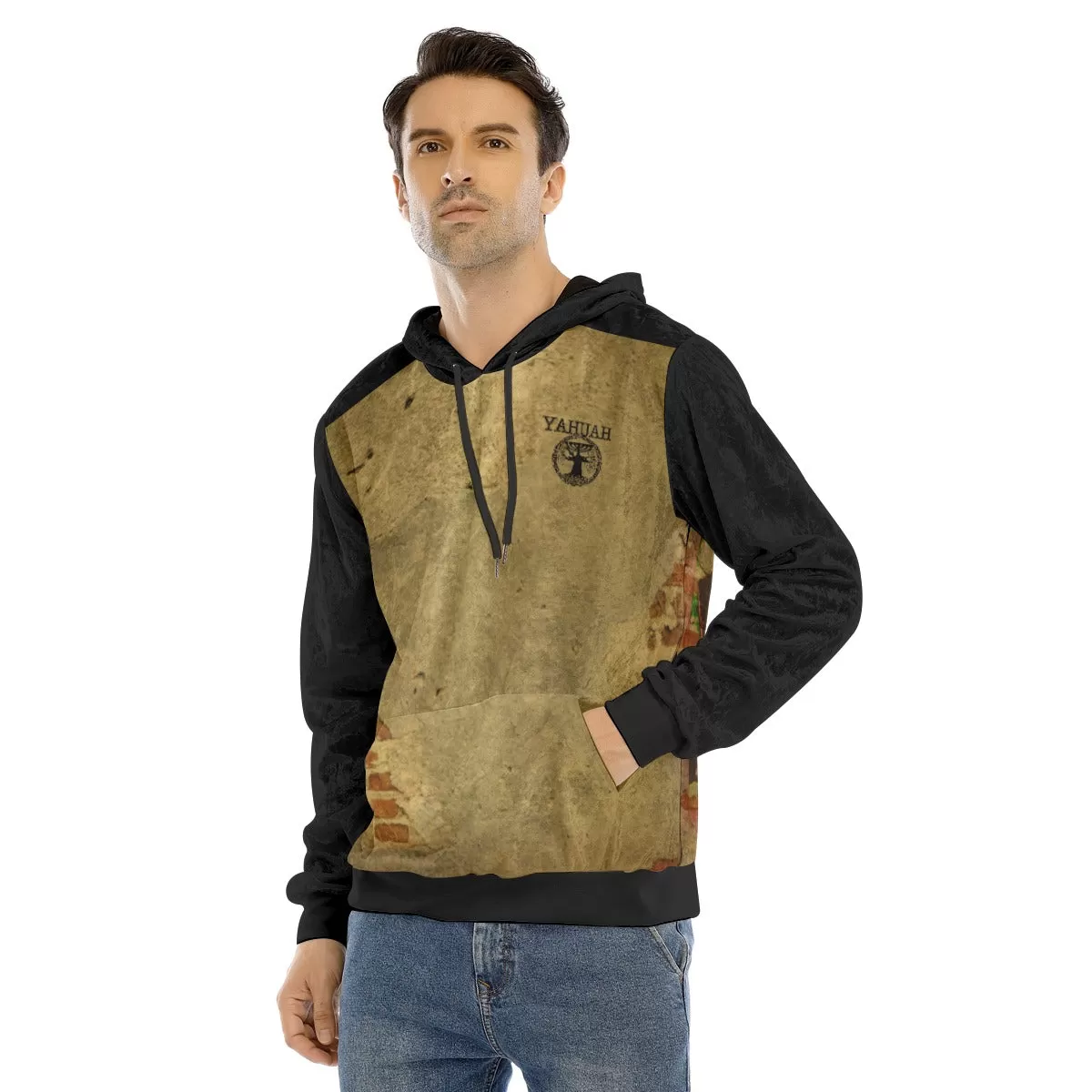 Yahuah-Tree of Life 02-05 STREETZ Men's Designer Velvet Pullover Hoodie