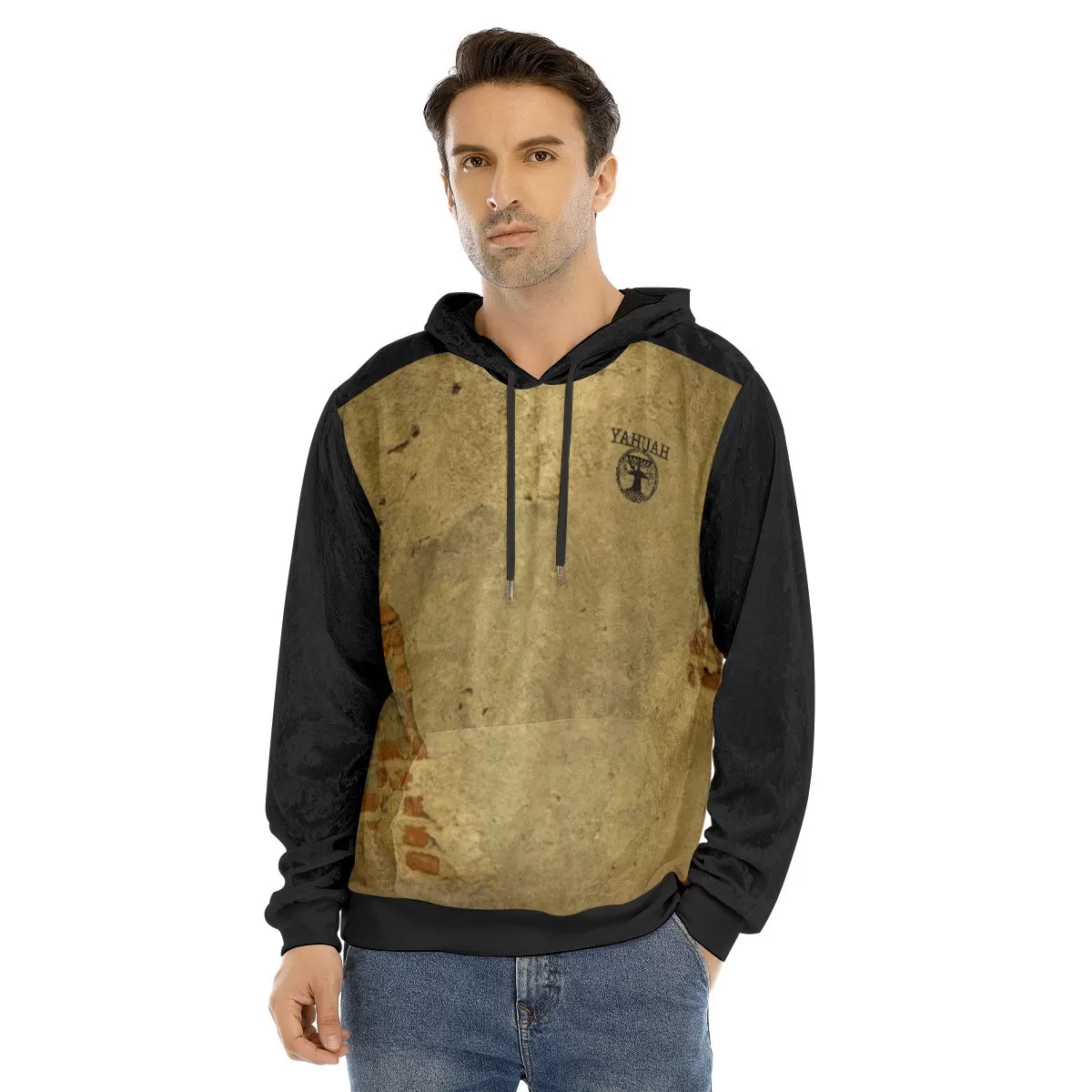 Yahuah-Tree of Life 02-05 STREETZ Men's Designer Velvet Pullover Hoodie